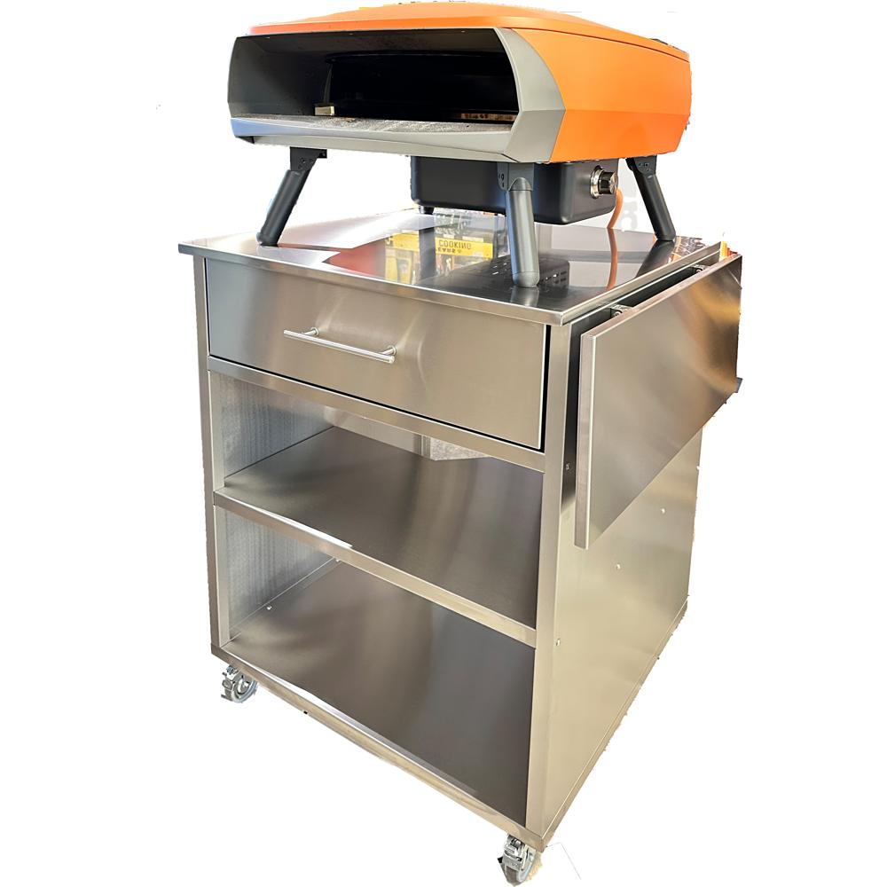 Gast Pizzaofen Schrank fahrbar 75 x 75 x 98cm mit Gasflaschenfach