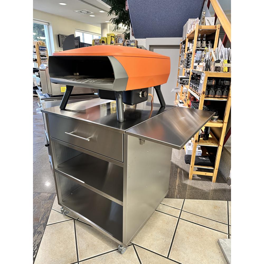 Gast Pizzaofen Schrank fahrbar 75 x 75 x 98cm mit Gasflaschenfach