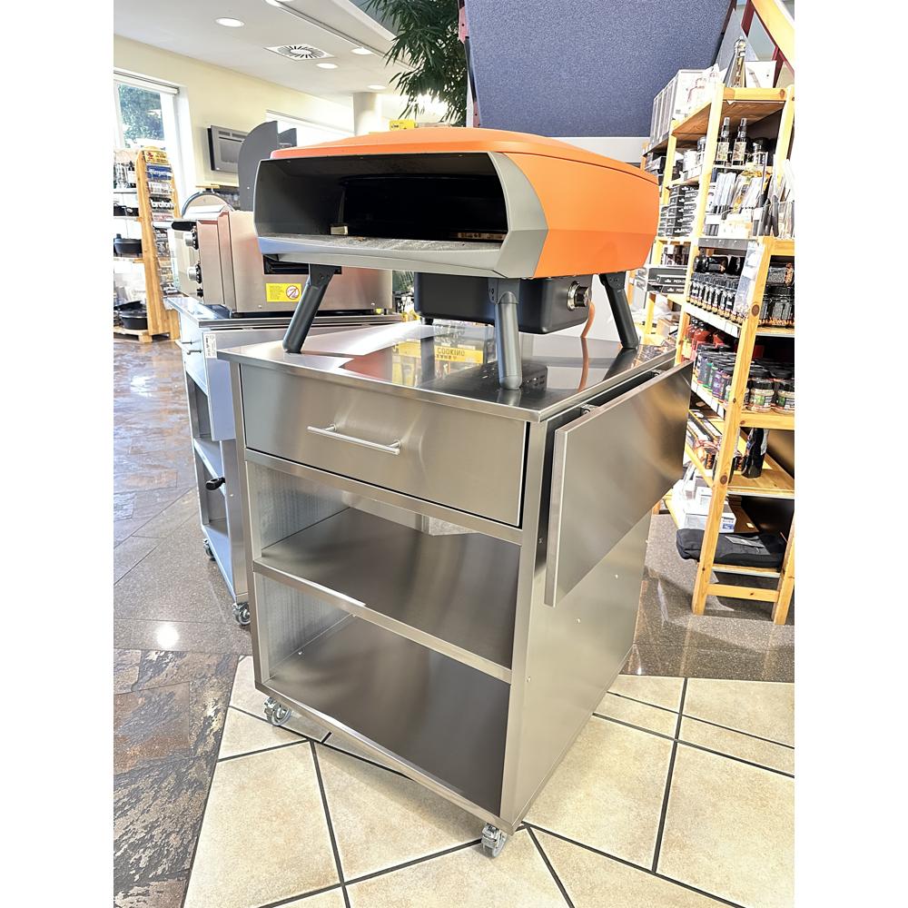 Gast Pizzaofen Schrank fahrbar 75 x 75 x 98cm mit Gasflaschenfach