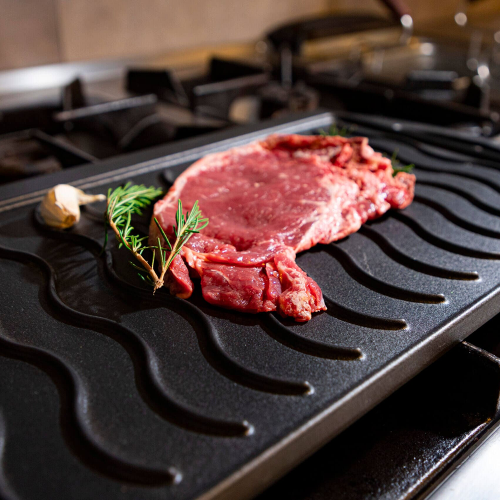 Lunaway Gusseisen Wendeplatte 55 x 30 cm emailliert #BBQ_REVERSE4530_SB